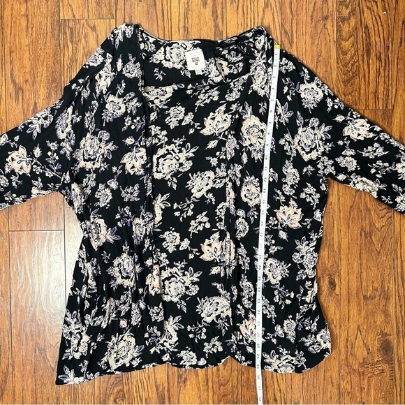 Billabong Surf Black Floral Long Sleeve Lightweight Cardigan Kimono Size Small - Picture 11 of 14